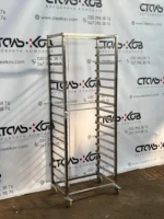 Стеллаж кондитерский шпилька, 14 уровней для GN 1/1 с колесами
